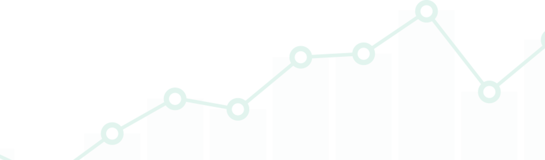 a stylized bar and line graph 